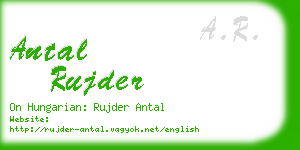 antal rujder business card